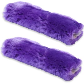 Andalus Australian Sheepskin Seat Belt Covers - Pack of 2 Hypoallergenic, Ultra Soft Shoulder Seatbelt Covers for All Ages, Vehicle Types, Models & Backpack Straps (Purple)