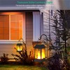 TomCare Solar Lights Metal Flickering Flame Solar Lantern Outdoor Hanging