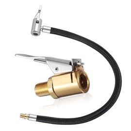 WUSJCOF 2 Stück Ventilverlängerung Set, Reifenfüller Schlauch mit 8mm Autoventil Hebelstecker, Air Chuck Reifenfüllschlauch, Autoventil Adapter für Auto, Fahrrad, Motorrad, Kompressor (23cm)