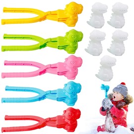 KOIROI Pack of 5 Snowball Shaper, Winter Snowball Maker, Sandball Snowball Clip, Various Shapes, Snow Sand Toy for Boys Girls Fun for Winter Snow Beach (A)