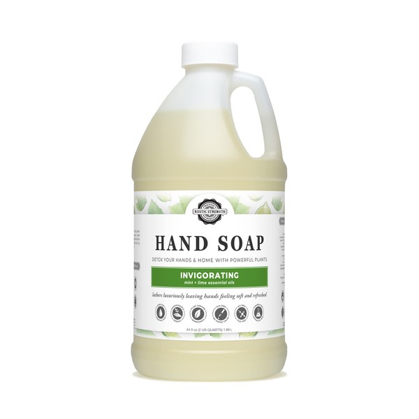 Rustic Strength Liquid hand soap, Invigorating, 64oz refill (peppermint/lime)