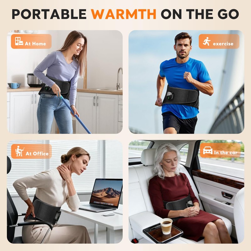 Yincook Heating Pad for Back Comfort, Cordless Lower Back Heating