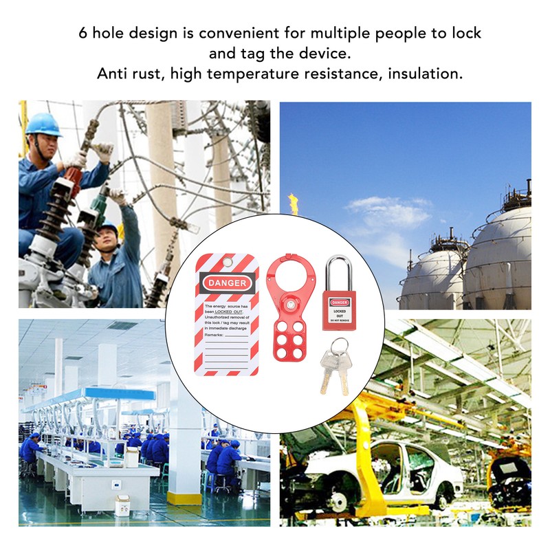 Lockout Tagout Kit With Safety Hasp Padlock Loto Tag Keys