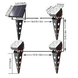Solar Spot Lights Outdoor Waterproof IP65 Landscape Spotlights with Metal Stake 42ft Cable 3-in-1 Cool White Auto On/Off Dusk to Dawn Uplights for Flag Pole Trees Garden Yard Landscape Downlight