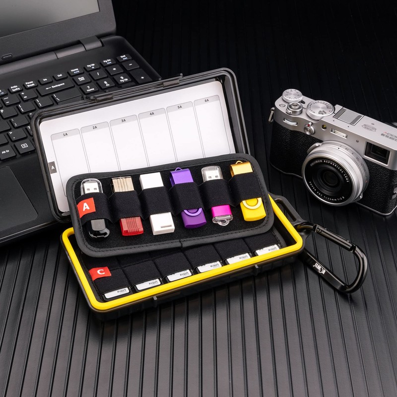 (12 USB+24 SD) USB Flash Drive Case with Labels,Thumb Drive