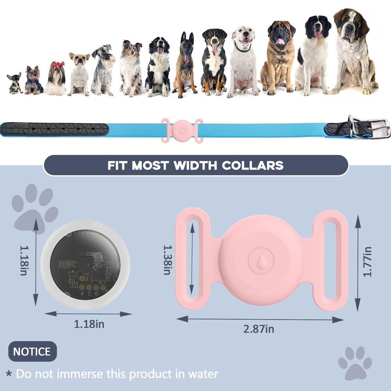GPS Tracker for Dogs, Mini GPS Pet Tracker with Silicone
