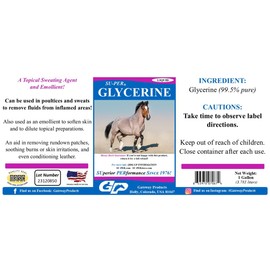 SU-PER Glycerine Liquid Horse Moisturizer - Equine Topical Sweating Agent & Emollient - Remove Fluids from Inflamed & Swollen Areas - 1 Gallon