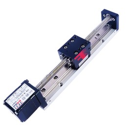 FUYU FSK30 Mini Linear Rail Small Slide Guide CNC Screw Lead Motion Table Motorized Nema 14 Stepper Motor[250mm Stroke Work Size]