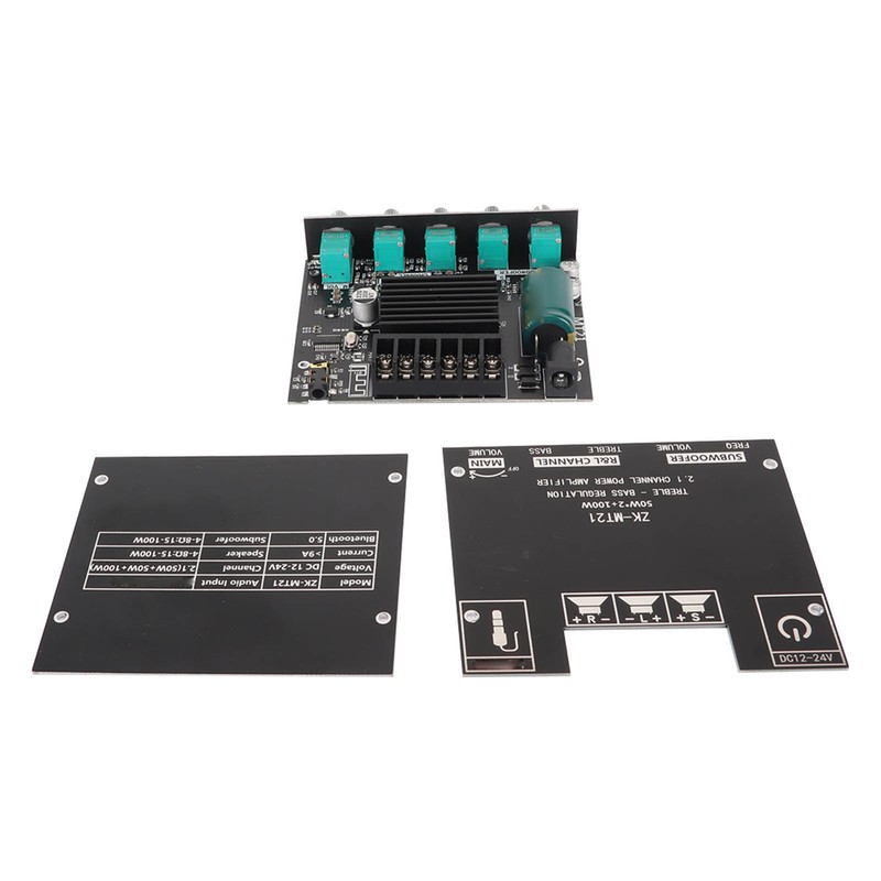 ZK MT21 Bluetooth Power Amplifier Board 2.1 Channel DC 12V‑24V