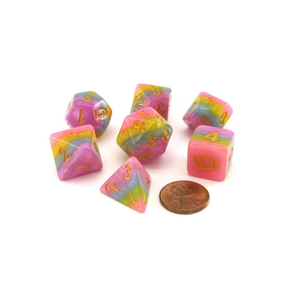 Opaque: 7Pc Polyhedral Cotton Candy