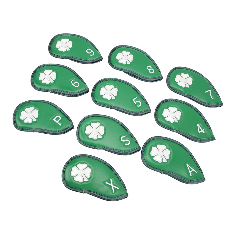 10 PCS Golf Club Head Covers Four Leaf Clover Pattern