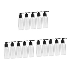 Housoutil 15pcs Refillable Shower Gel Pump Dispenser Bottles Black Press Pump Containers for Travel and Home Use Easy to Clean and Refill Material for -Term Use