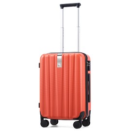 Hanke 20 Inch Carry On Luggage 22x14x9 Airline Approved Lightweight PC Hard Shell Suitcases with Wheels Travel Luggage Rolling Suitcase Travel Luggage Bag Christmas Gifts for Birthday （Orange）