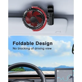xuenair Battery Powered Clip On Fan for Car Visor Back Seat Roof Handles, Portable Car Fan Rechargeable for SUV Van RV Pickup Truck Camping Desk Bed Stroller Baby Crib, Quiet 360 Rotation