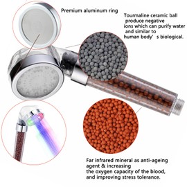 Socila LED Sprayer Head Color Changing for Shampoo bowl, Salon Shampoo Bowl Spray Head High Pressure, auto color-changing, Filter By Stones For Dry & frizz Hair