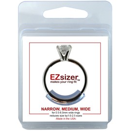 EZsizer Ring Size Reducer, Ring Guard, Ring Size Adjuster Size: Mixed, 1 Narrow, 1 Medium, 1 Wide, for rings 0.5 mm-6.0 mm wide.