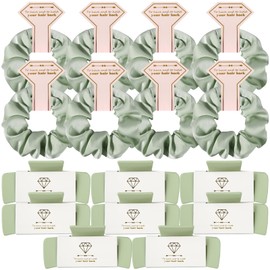 Loanzeg Bridesmaid Scrunchies Proposal Gifts 4.1 Inch Square Set of 8 Bachelorette Hair Claw Clips ideas Bridal Shower Gift for Wedding Party Favors (16pcs Sage Green)