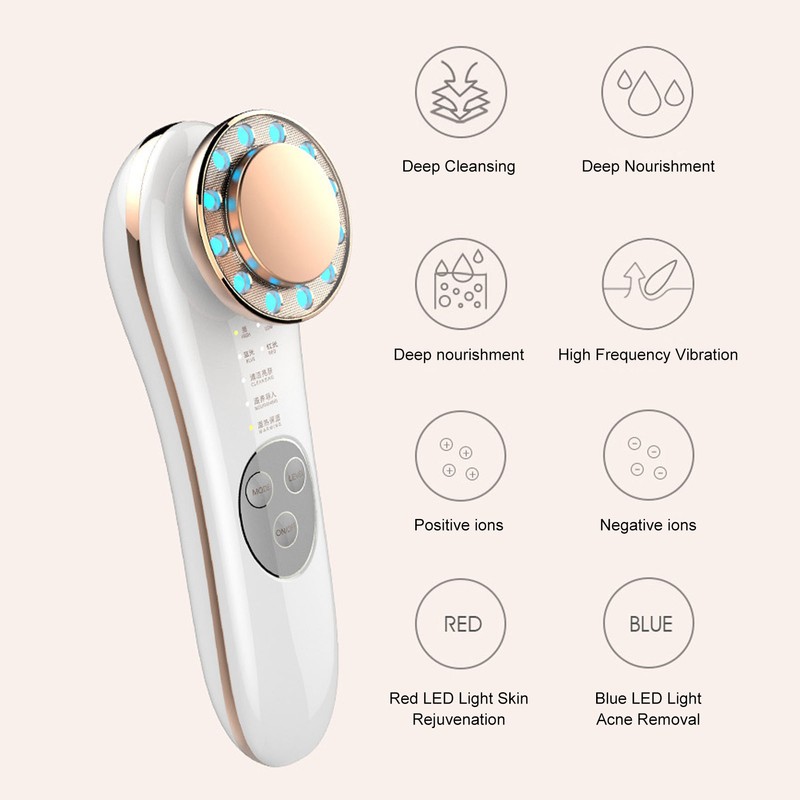 Facial Beauty Machine 3 Modes 2 Levels Deep Cleansing Red
