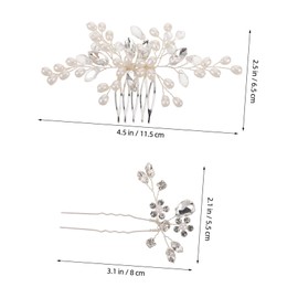 COLLBATH Bridal Hair Accessory Set Vintage Rhinestone Hair Pins and Comb for Women Elegant Flower Piece Retro Wedding Accessories for Brides and Bridesmaids