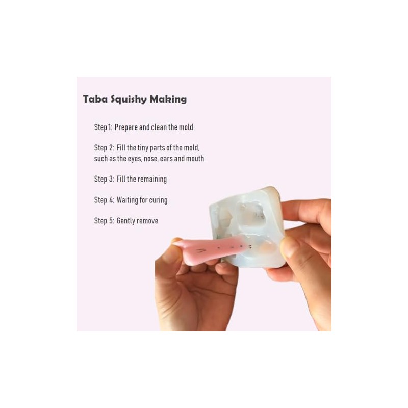 2 PCS Animal Silicone Squishy Molds for DIY taba, Kawaii