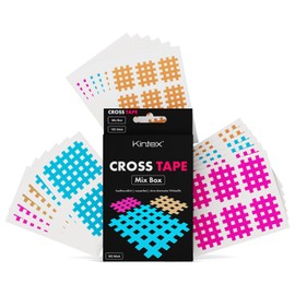 Kintex Cross-Tape Mix-Box 102 Pflaster gemischt (Beige, Blau, Pink) Akkupunktur, Trigger, Gitter-Pflaster, Gittertape, Set mit 3 Größen – Typ A, B, C