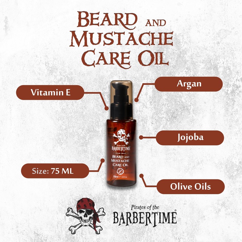 BARBERTIME Beard and Mustache Care Oil | Mens Moisturizes &