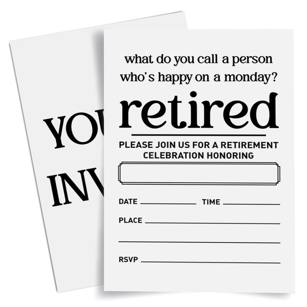 Weifuju Funny Retirement Party Invitations for Women Men, Retirement Party