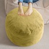 HIGOGOGO Round Stuffed Pouf Ottoman, Corduroy Poufs with Foam Chunk