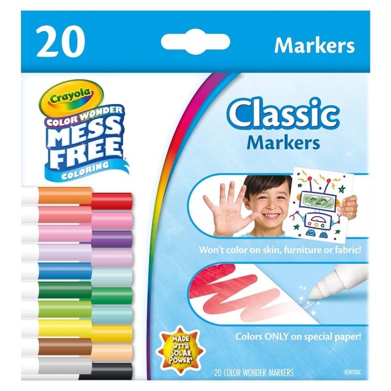 Crayola Color Wonder Marker Refill Set (20ct), Mess Free Broad