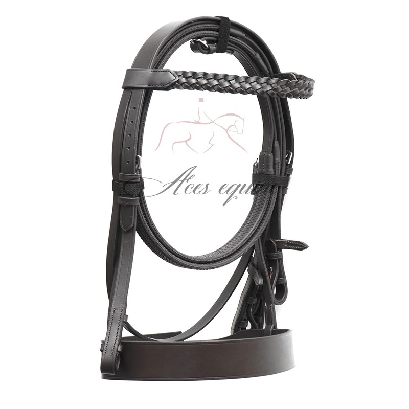 Aces Equine HUNTER BRIDLE WITH 2" NOSEBAND & 1" PLATED