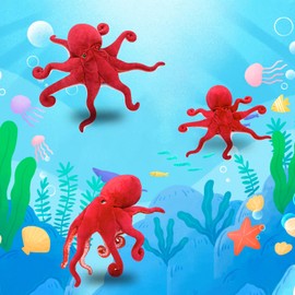 Tiny Heart Octopus Plush Stuffed Toy 85 cm Realistic Octopus Plush Beautiful Animal Cute and Soft Gifts Plush Octopus for Children Boys and Girls Octopus Toy Red