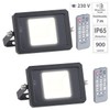 Luminea LED Floodlight Remote Control: Set of 2 Weatherproof LED