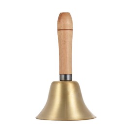 Brass Hand Bell, Brass Hand Bell Loud Call Bell Handbell Desk Ringbell with Wooden Handle for Wedding Festival Decoration Food Line Alarm School Hotel Sercive