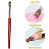 PUYREEINN Acrylic Nail Brush with Kolinsky Hair, Red Wooden Handle