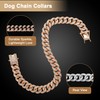 RENEWREVITAL Dog Chain, Durable Rhinestone Dog Necklace, Cuban Link Dog