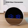 Mirrored Digital Alarm Clock Cute Mice Ear Shape LED Mirror