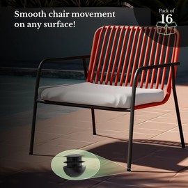 JEJAVU 1" Round Chair Leg Feet Glide, Protect Your Indoor and Outdoor Furniture, Furniture Sliders, Floor Protector, Pack of 16, Black