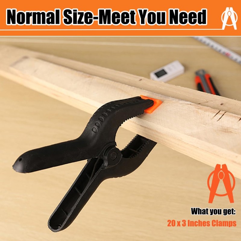 YIMIKE Spring Clamps Heavy Duty,20pcs 3 inches Spring Clips,Professional Plastic