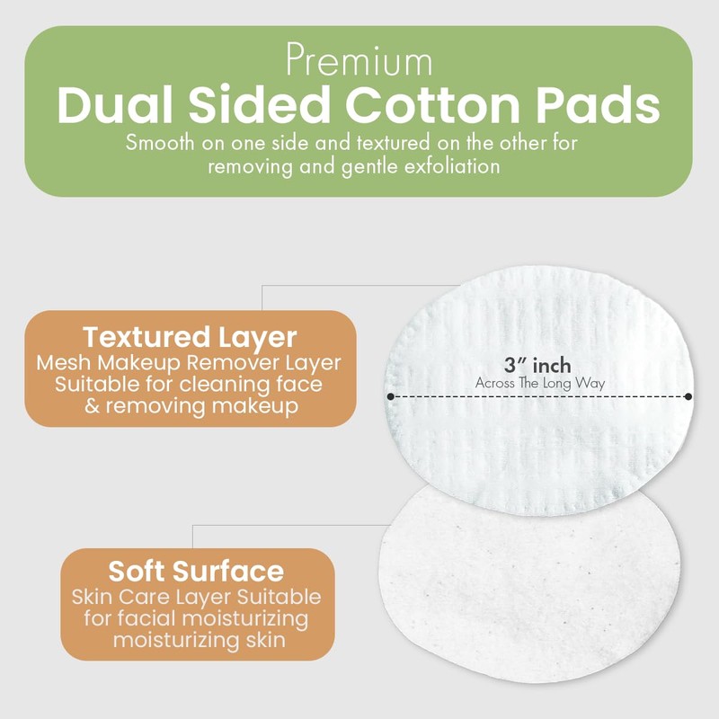 Intrinsics Large 3” Oval Cotton Pads for Face (50 Count),