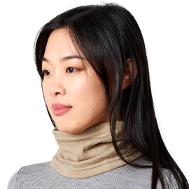 100% Organic Cotton Neck Gaiter - All Season Mens Womens Wide 2 in 1 Headband Loop Infinity Scarf Beige