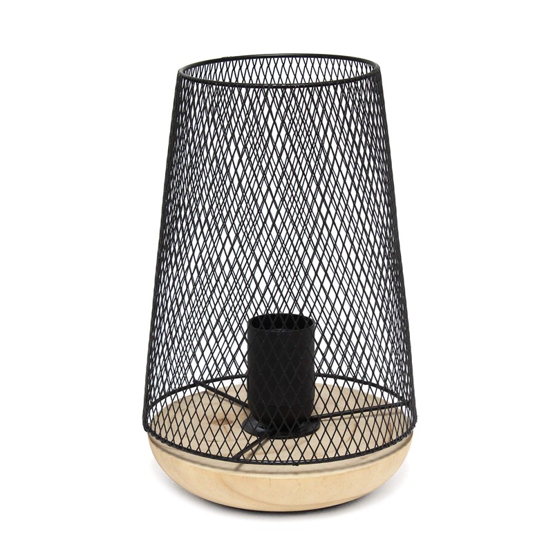 Simple Designs LT1074-BLK Wired Mesh Uplight Table Lamp, Black