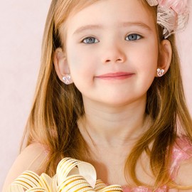 Sterling Silver Earrings for Girl Women: Hypoallergenic Initial S Earrings with Pink Cubic Zirconia White Gold Earrings Studs for Sensitive Ears Chirstmas Birthday Gifts