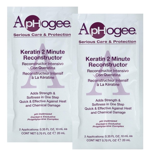 Aphogee Keratin 2-Minute Hair Reconstructor, Restore Strength & Softness 2-Pouch