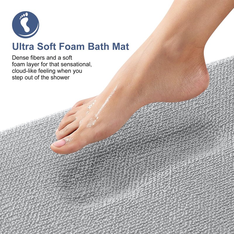 OLANLY Toilet Rugs U-Shaped 24x20, Extra Soft Absorbent Thick Memory