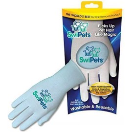 SwiPets Pet Hair Cleaning Glove Blue New Dog Cat Grooming Product Fur Removal