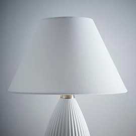 K LIVING Coolie Lampshade for Modern Table Lamps and Floor Lamps in White | Traditional Cotton Textured Fabric Cone Light Shade for Ceiling Pendant | Lamp Shade for Calm Home Atmosphere (14")