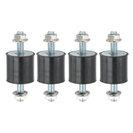 PATIKIL M8 30x30mm Rubber Isolator Mounts, 4 Pcs Rubber Studs Shock Absorber Anti-Vibration Isolation Damping Mounts with Lock Nuts for Motor, Air Compressor, Engines (76mm Height)