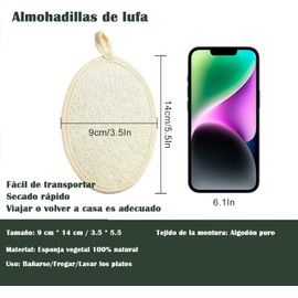 Lumbor37 Esponja Natural de Lufa, Exfoliantes Naturales Puras, Limpieza Profunda Cuidado de la Piel Para Baño Spa Ducha（3P）