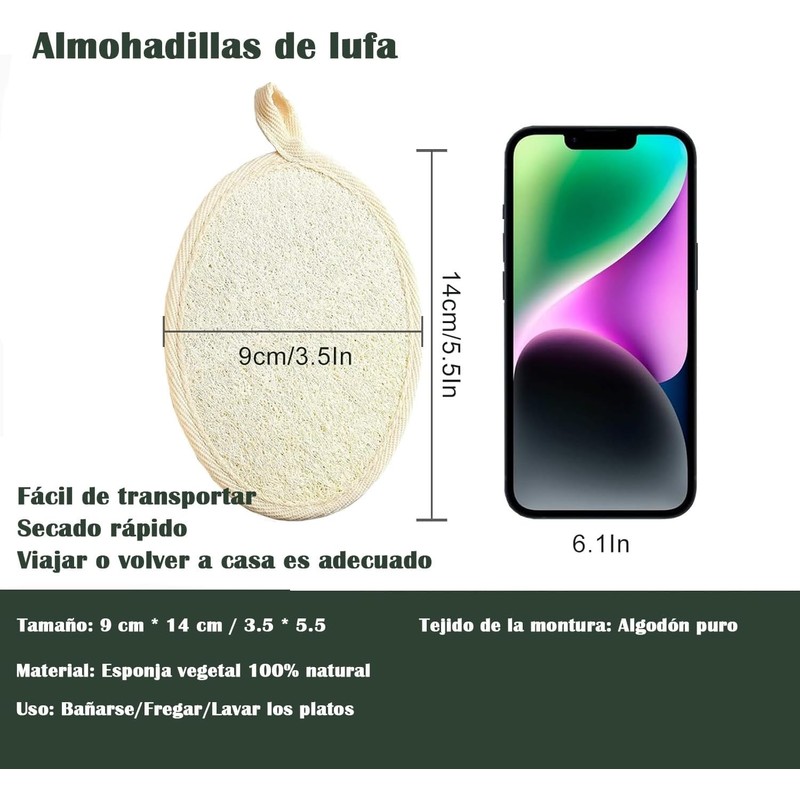 Lumbor37 Esponja Natural de Lufa, Exfoliantes Naturales Puras, Limpieza Profunda