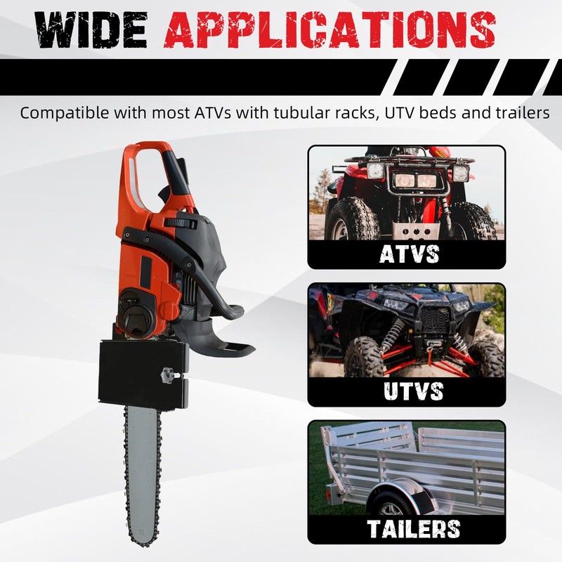 KUAFU Universal Saw Press Chainsaw Bracket for ATV UTV Trailers